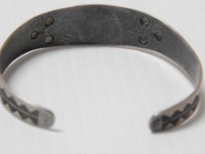 VINTAGE NAVAJO INDIAN 1930s FRED HARVEY INGOT STERLING SILVER TURQUOISE BRACELET - Additional view 2