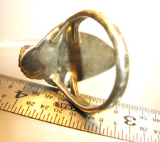 VINTAGE FRED HARVEY ERA Navajo Sterling Silver Turquoise RING (read) - Additional view 3