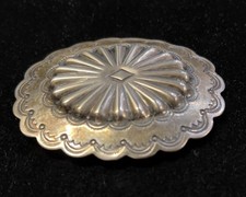 Vintage Fred Harvey Era Navajo 32g Tests Sterling Stamped Concho Brooch 2.75” - Additional view 1