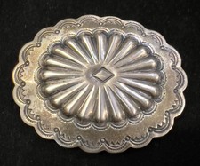 Vintage Fred Harvey Era Navajo 32g Tests Sterling Stamped Concho Brooch 2.75”