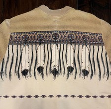 Mens FRED HARVEY Trading Company Native Feathers Button Down Sweatshirt L USA - Additional view 4