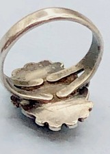 Vtg BELL TRADING POST Fred Harvey Era Sterling Silver  Ring w. Brown Stone Sz 5 - Additional view 3
