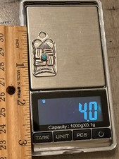 Old pawn Fred Harvey era sterling turquoise dogtag whirling 110725gGFZEE - Additional view 2