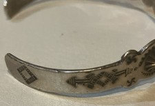Fred Harvey Era Navajo Native Sterling Silver Concho Stamped Cuff Bracelet - Additional view 2