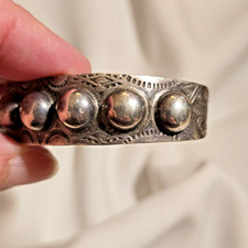 FRED HARVEY ERA 1940s-50s 7-DOME STAMPED CUFF BRACELET; RARE - Additional view 4