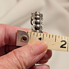 FRED HARVEY ERA 1940s-50s 14-DOME SCALLOPED & STAMPED CUFF BRACELET; RARE - Additional view 6