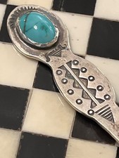 Old pawn Fred Harvey era sterling silver turquoise tea spoon 110225dEEZAE - Additional view 1
