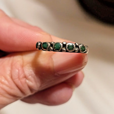 LOT OF 3 VERY NICE FRED HARVEY ERA TURQUOISE SNAKE EYE COIN/STERLING RINGS - Additional view 2