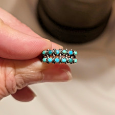 LOT OF 3 VERY NICE FRED HARVEY ERA TURQUOISE SNAKE EYE COIN/STERLING RINGS - Additional view 6