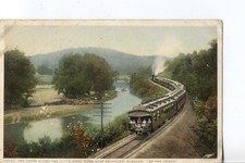 Burlington Railroad Along Little Piney Arlington, Mo. Missouri Fred Harvey card