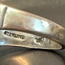 Sterling Silver Southwest Ring Signed Jasper Brown Cabochon Fred Harvey Sz 7 VTG - Additional view 2