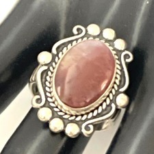 Sterling Silver Southwest Ring Signed Jasper Brown Cabochon Fred Harvey Sz 7 VTG - Additional view 3