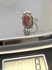Sterling Silver Southwest Ring Signed Jasper Brown Cabochon Fred Harvey Sz 7 VTG - Additional view 6