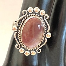 Sterling Silver Southwest Ring Signed Jasper Brown Cabochon Fred Harvey Sz 7 VTG - Additional view 7