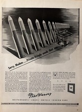 1943 Fred Harvey Stores Print Ad, WW2 Rockets, Restaurants, Hotels, Dining Cars
