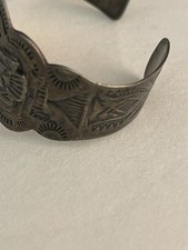 Native American Bracelet Sterling Fred Harvey Style Cuff 38.0 Grams Chipped - Additional view 3