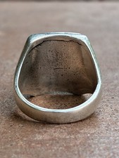 Vtg Fred Harvey Turquoise Ring Longhorn Sterling 9.5 Navajo Bell Trading Post - Additional view 6