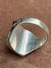 Vtg Fred Harvey Turquoise Ring Longhorn Sterling 9.5 Navajo Bell Trading Post - Additional view 8