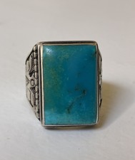 Vtg Fred Harvey Thunderbird Ring Turquoise Sterling 9.5 Navajo Bell Trading Post - Additional view 2