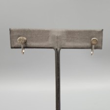 NOS Dainty Fred Harvey Era Sterling Silver Beaded Dome Screw Back Earrings 3.5g - Additional view 5