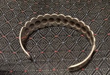 Vintage Sterling Silver Navajo Fred Harvey Era Repousee & Stamped Cuff Bracelet - Additional view 3