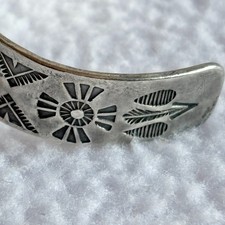 Vintage Fred Harvey Era Southwest Turquoise Silver Cuff Bracelet - Additional view 8