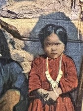 Postcard Fred Harvey AZ Navajo Indian Family & Hogan on Reservation, Arizona*C64 - Additional view 4