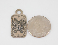 Southwestern Fred Harvey Era Sterling Silver Dog Tag Pendant - Additional view 1