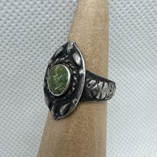 Fred Harvey Era Native American Navajo Sterling Silver Turquoise Ring 925 Sz 6