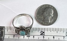 Native American Thunderbird Turquoise Ring Fred Harvey Whirling Logs 1930s 8.75 - Additional view 4