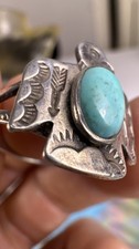 Native American Thunderbird Turquoise Ring Fred Harvey Whirling Logs 1930s 8.75 - Additional view 5