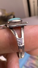 Native American Thunderbird Turquoise Ring Fred Harvey Whirling Logs 1930s 8.75 - Additional view 6