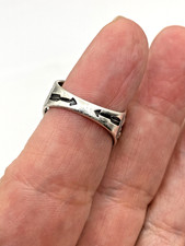 VTG Silver Ring Size 7.5 Green Turquoise Fred Harvey Style Native American - Additional view 16