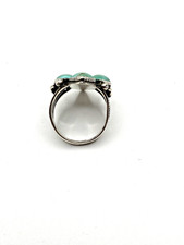 VTG Silver Ring Size 7.5 Green Turquoise Fred Harvey Style Native American - Additional view 7
