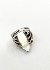 VTG Silver Ring Size 7.5 Green Turquoise Fred Harvey Style Native American - Additional view 8