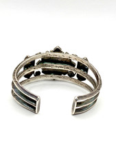 VTG Silver Turquoise Cluster Bracelet Fred Harvey Style Native American c1940s - Additional view 13