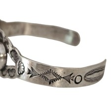 Vintage Fred Harvey Era Native American Navajo Green Turquoise Sterling Bracelet - Additional view 8