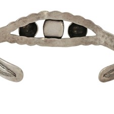 Vintage Fred Harvey Era Native American Navajo Green Turquoise Sterling Bracelet - Additional view 10