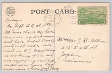 Syracuse Kansas Fred Harvey Hotel The Sequoyah Hotel Train Railroad 1938 PC  - Additional view 1