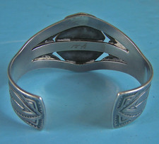 Maisels Navajo Fred Harvey Era Turquoise & Sterling Silver Cuff Bracelet 45.6g - Additional view 3