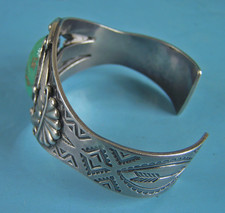Maisels Navajo Fred Harvey Era Turquoise & Sterling Silver Cuff Bracelet 45.6g - Additional view 4