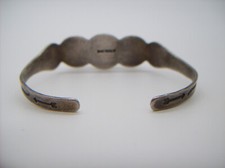 Vintage Navajo Fred Harvey Era GREEN Turquoise Sterling Silver Bracelet - Additional view 7