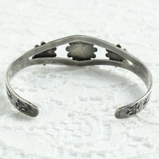 Vintage Fred Harvey Era Turquoise Thunderbird Cuff Bracelet Satellite Raindrops  - Additional view 6