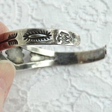 Vintage Fred Harvey Era Turquoise Thunderbird Cuff Bracelet Satellite Raindrops  - Additional view 8