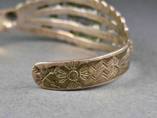 Early Old Navajo Pawn Silver Cerillos Turquoise Fred Harvey Cuff Bracelet - Additional view 9
