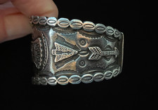 Large Old Fred Harvey Sterling Cuff Bracelet-Fantastic! - Additional view 1