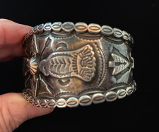 Large Old Fred Harvey Sterling Cuff Bracelet-Fantastic! - Additional view 3
