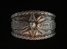 Large Old Fred Harvey Sterling Cuff Bracelet-Fantastic!