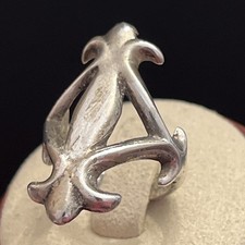 Vintage Early Fred Harvey Native Navajo Sterling Silver Sand Cast Ring Size 6 - Additional view 1