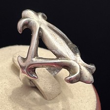 Vintage Early Fred Harvey Native Navajo Sterling Silver Sand Cast Ring Size 6 - Additional view 2